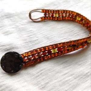 Gold brass yellow brown bracelet